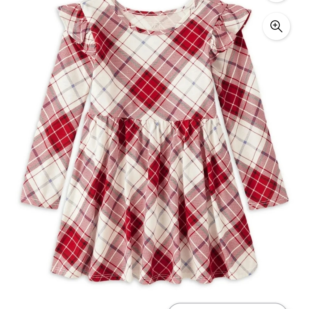 The Children's Place Red Plaid Ruffle Dress